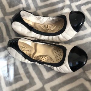 Cream and Black Flats